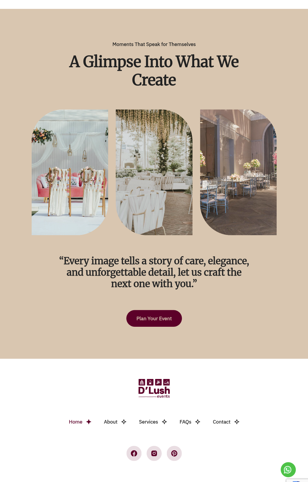 Website Creation for Event Planning Brand